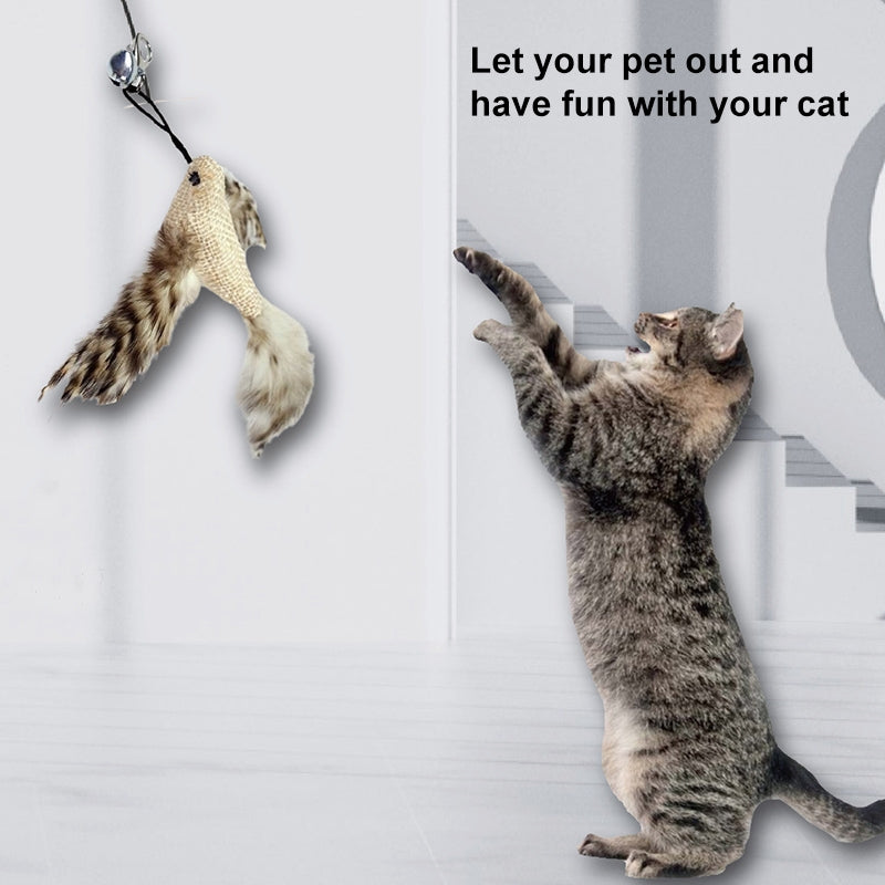 Long Rod Suction Cup Cat Teaser Stick Replacement Head, Random Color Delivery