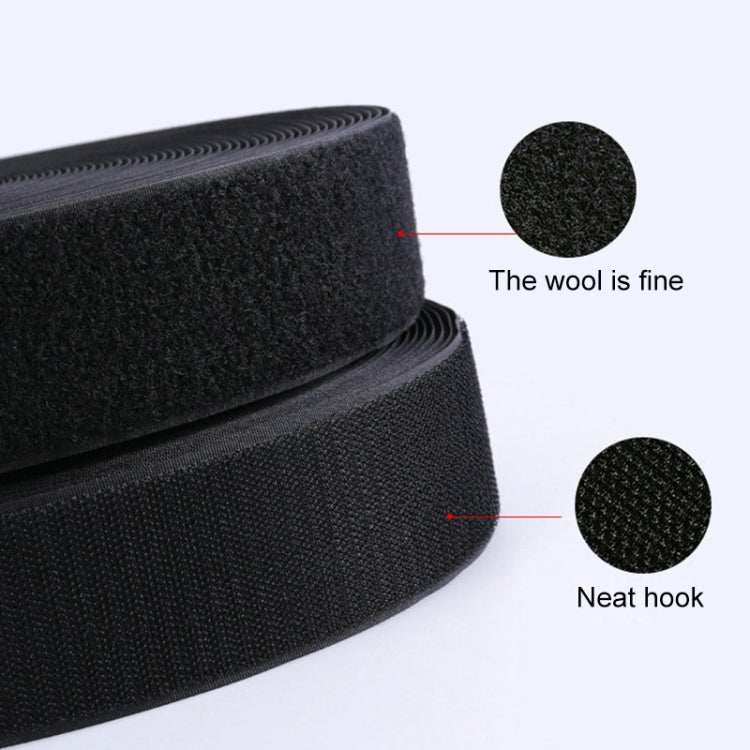 3cm Wide Nylon Clothing Textile Accessories Without Glue Hook and Loop Fastener(Black)