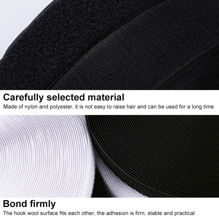 3cm Wide Nylon Clothing Textile Accessories Without Glue Hook and Loop Fastener(Black)