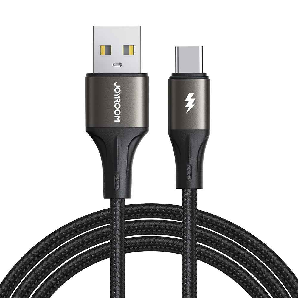 Uniqbuy For JOYROOM SA25-AC3 3A USB to USB-C/Type-C Fast Charge Data Cable, Length:1.2m(Black)