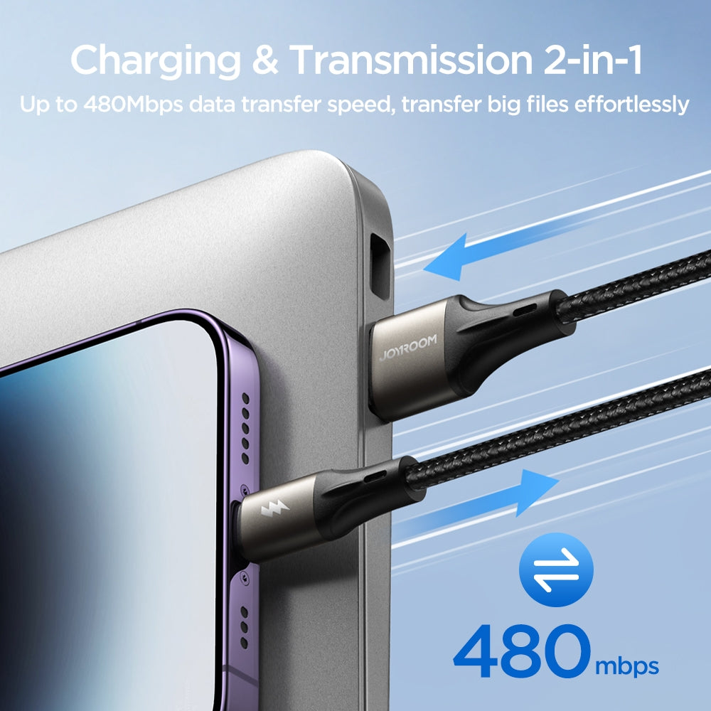 JOYROOM SA25-CC5 100W USB-C/Type-C to USB-C/Type-C Fast Charge Data Cable, Length:3m(Black)