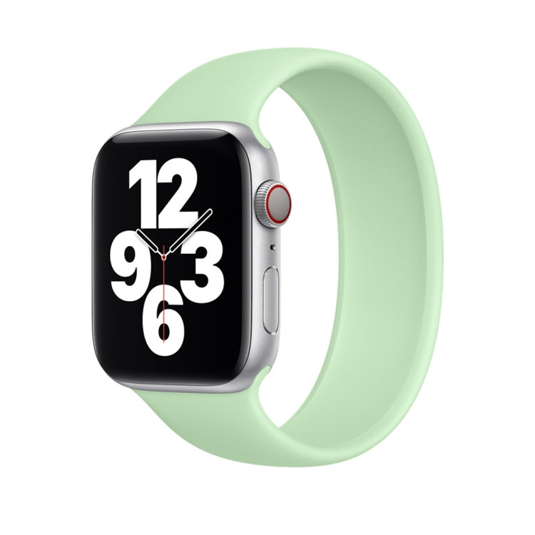 For Apple Watch Series 8&7 41mm / SE 2&6&SE&5&4 40mm / 3&2&1 38mm Solid Color Elastic Silicone Watch Band, Size:M 143mm (Aqua Blue)