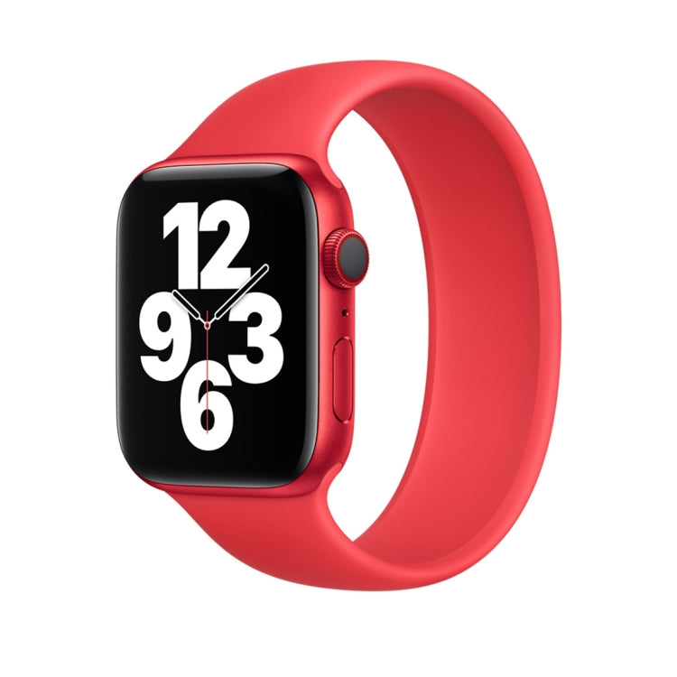 For Apple Watch Series 8&7 41mm / SE 2&6&SE&5&4 40mm / 3&2&1 38mm Solid Color Elastic Silicone Watch Band, Size:M 143mm (Aqua Blue)