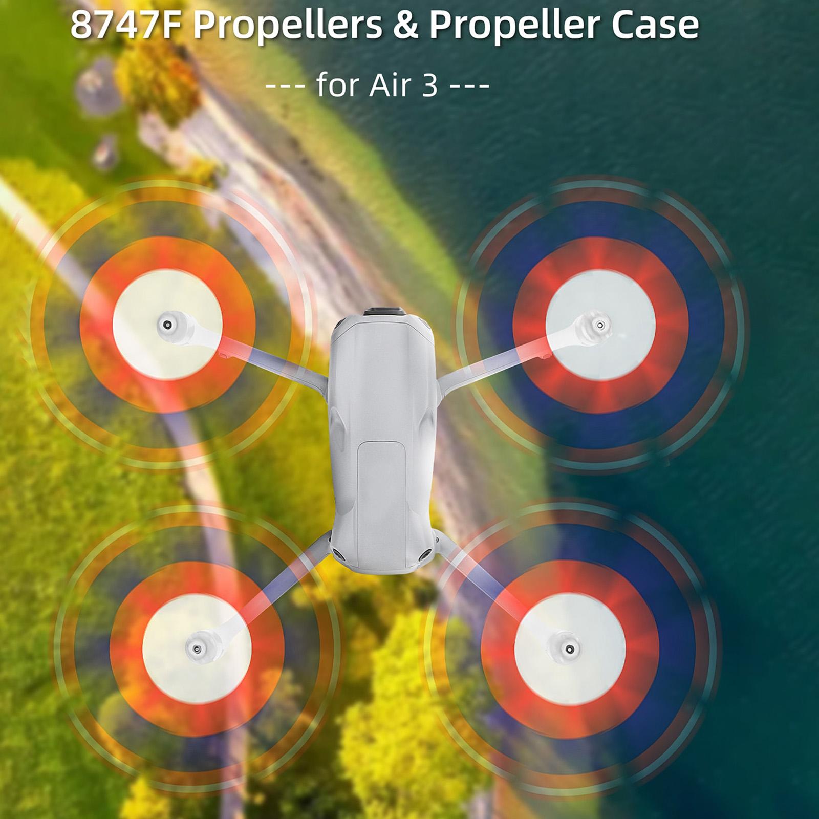 For DJI Air 3 8747F Low Noise Quick-release Propellers, Style:2 Pairs Orange Tip