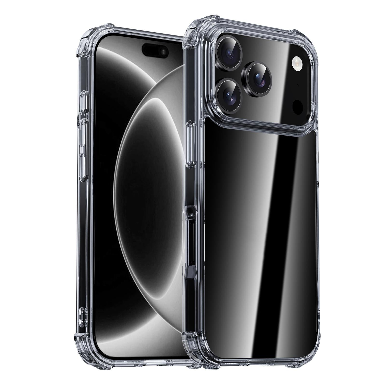 Compatible with iPhone 18 Pro & 17 Pro iPAKY Crystal Clear Series Shockproof PC + TPU Protective Phone Case - Transparent