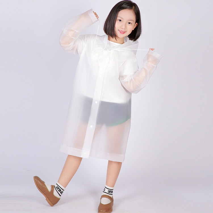 Non-disposable Frosted Thickened Children EVA Raincoat(Transparent)