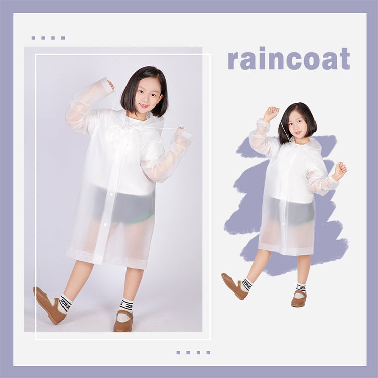 Non-disposable Frosted Thickened Children EVA Raincoat(Transparent)