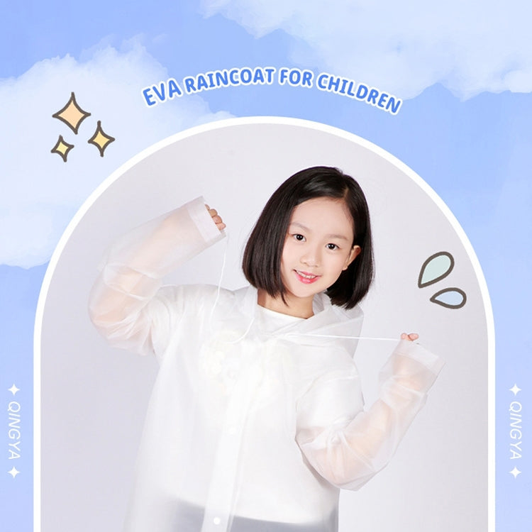 Non-disposable Frosted Thickened Children EVA Raincoat(Transparent)