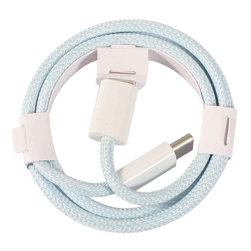 Uniqbuy For 1m USB-C / Type-C to Type-C Macaron Braided Charging Cable(Blue)