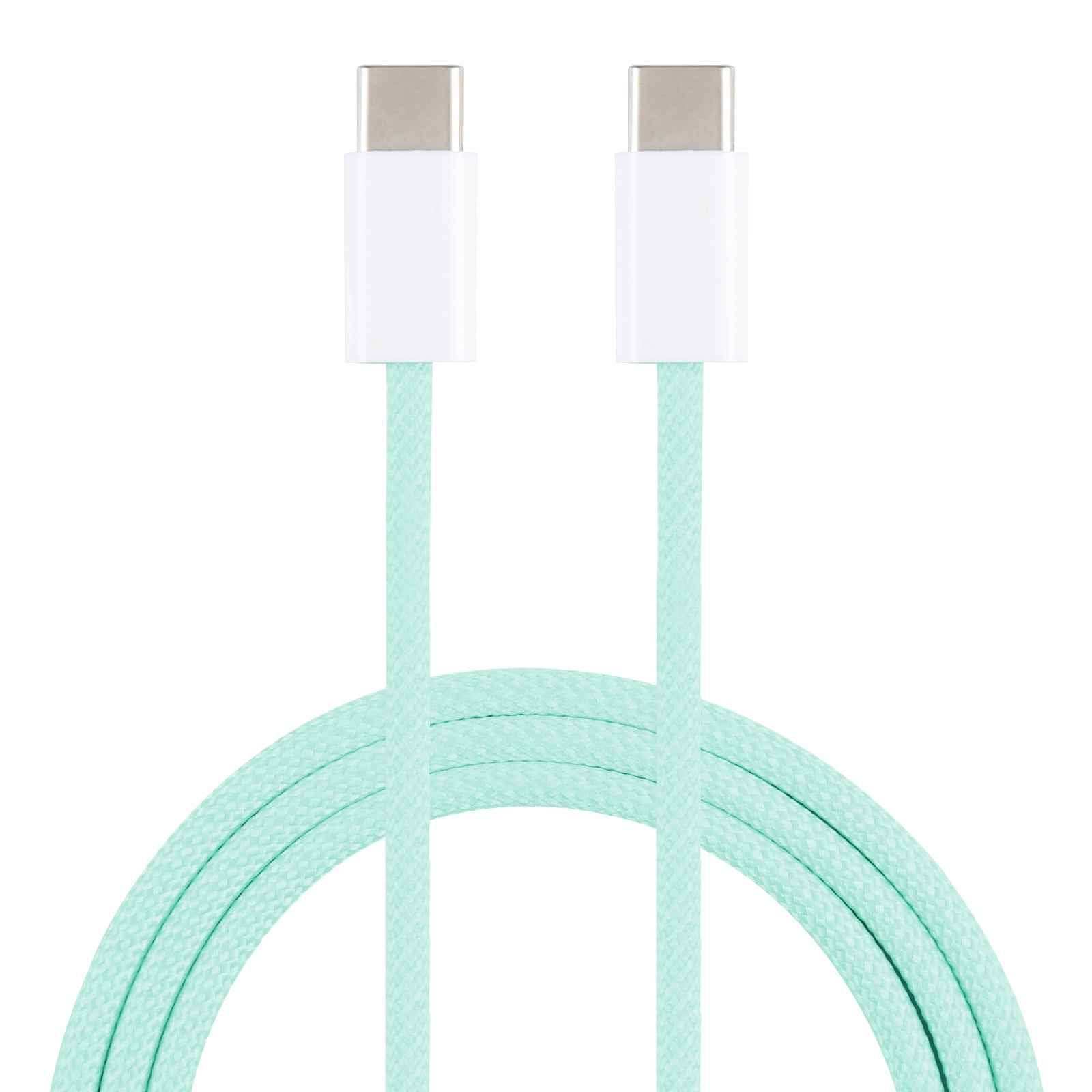 Uniqbuy For 1m USB-C / Type-C to Type-C Macaron Braided Charging Cable(Green)