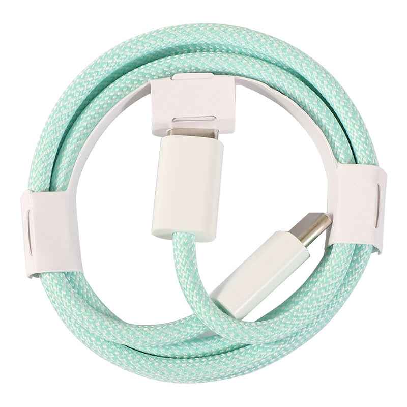 Uniqbuy For 1m USB-C / Type-C to Type-C Macaron Braided Charging Cable(Green)