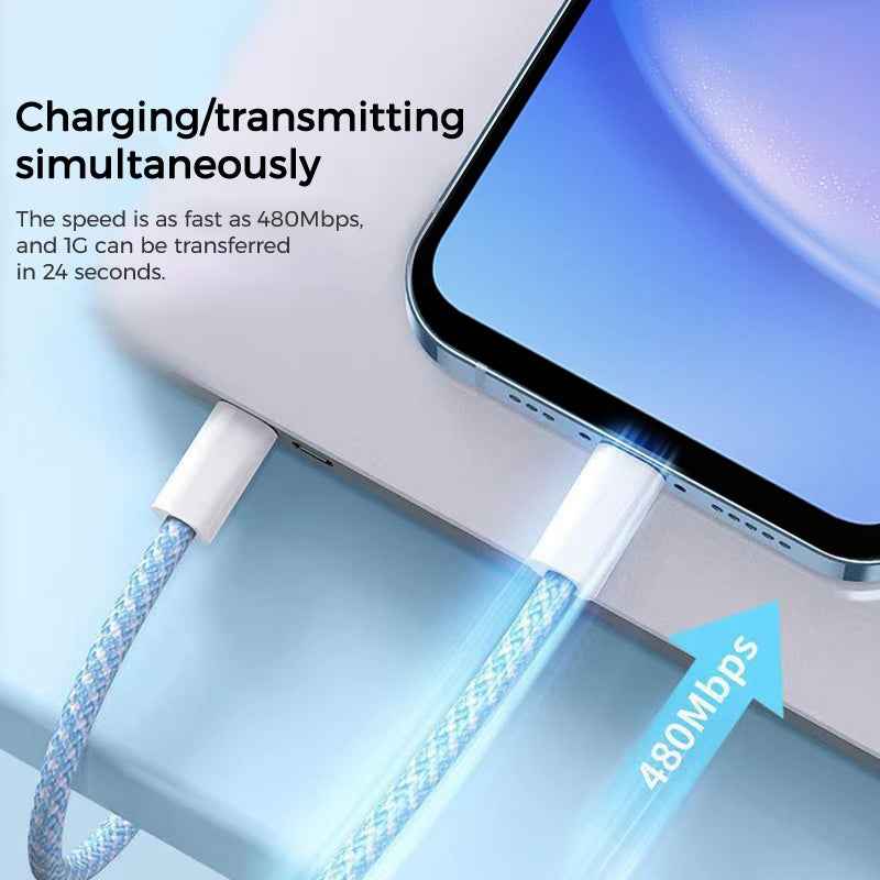 Uniqbuy For 1m USB-C / Type-C to Type-C Macaron Braided Charging Cable(Green)
