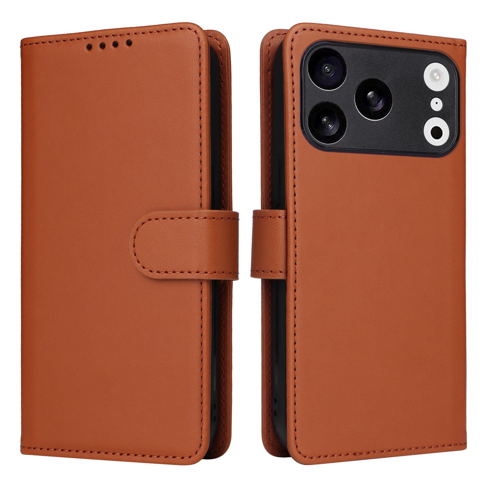 Compatible with iPhone 18 Pro & 17 Pro BETOPNICE BN-005 2 in 1 Detachable Imitate  Leather Phone Case - Brown