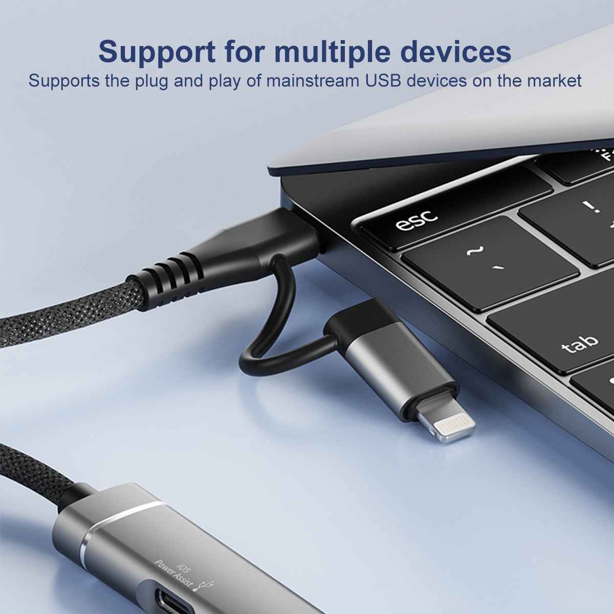 Uniqbuy For 5 in 1 USB-C / Type-C to USB-C / Type-C + USB + SD & TF Card Reader