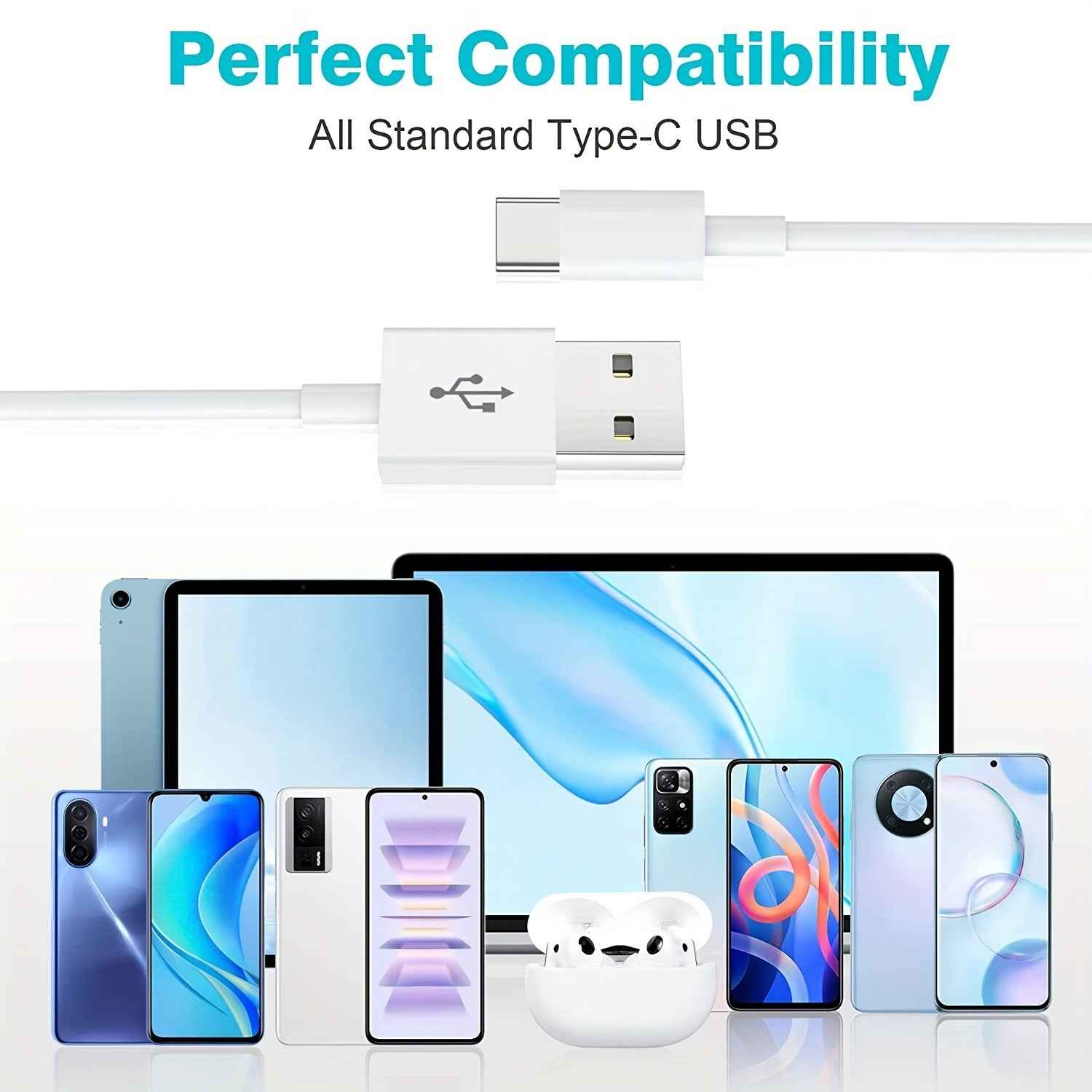 Uniqbuy For USB to Type-C Fast Charging Data Cable, Length: 1m