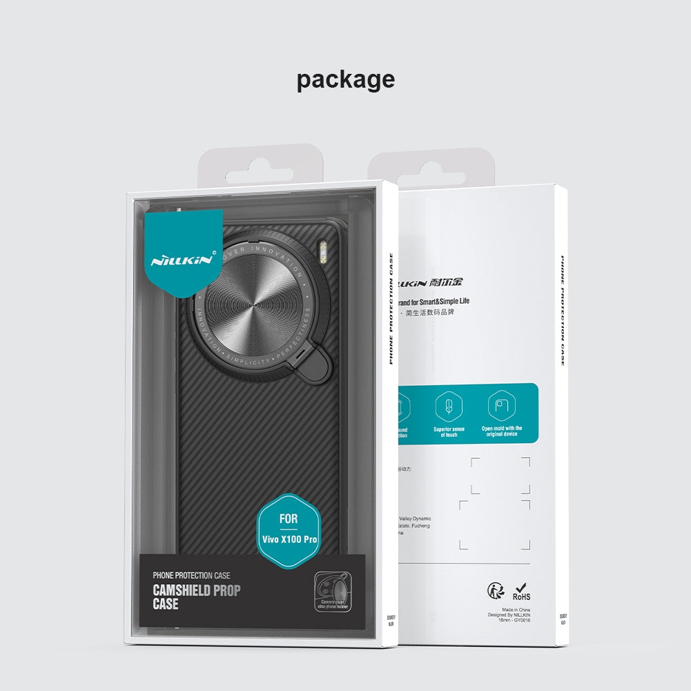 For vivo X100 Pro NILLKIN Black Mirror Prop CD Texture Mirror Phone Case(Black)