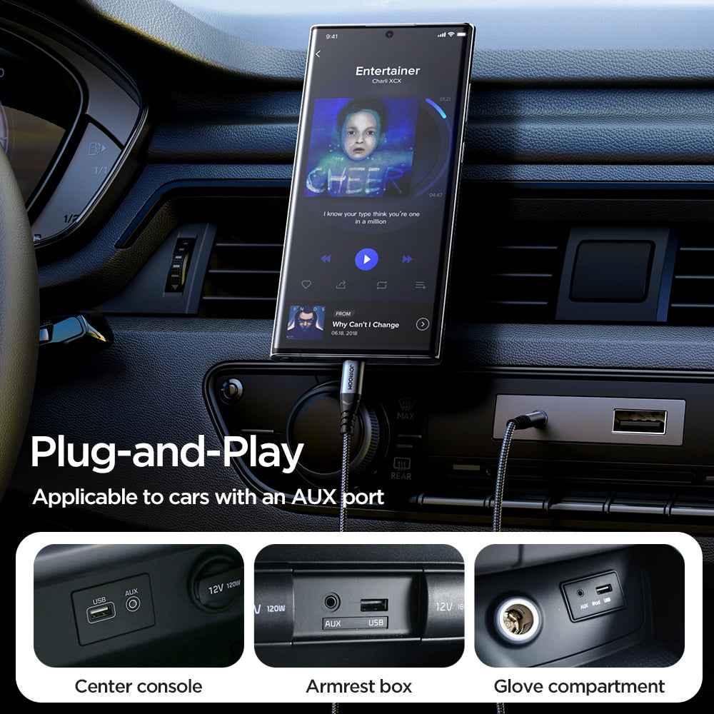 Uniqbuy For JOYROOM SY-A07 Transsion Series USB-C/Type-C to 3.5mm AUX Audio Adapter Cable, Length: 1.2m(Black)