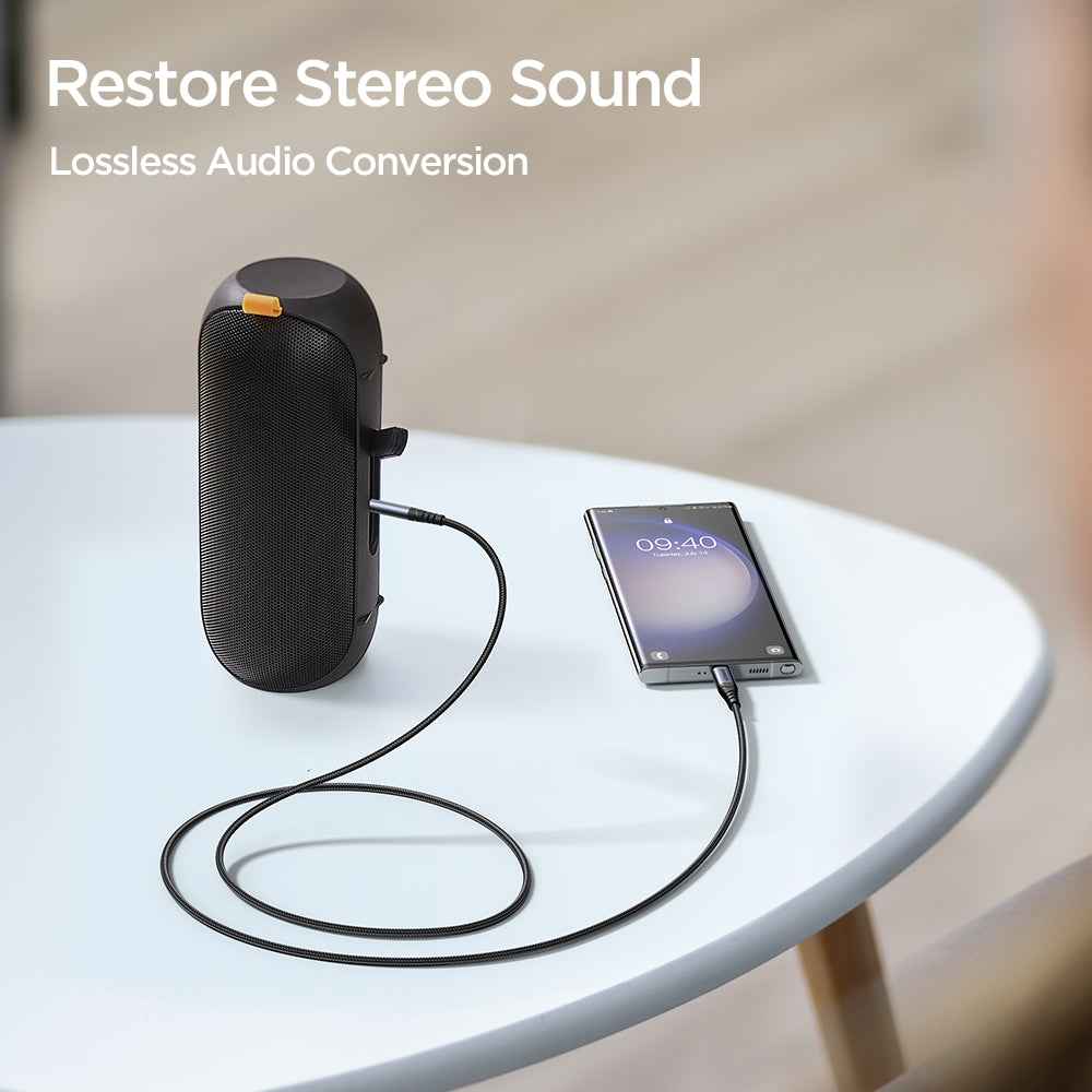 Uniqbuy For JOYROOM SY-A07 Transsion Series USB-C/Type-C to 3.5mm AUX Audio Adapter Cable, Length: 1.2m(Black)