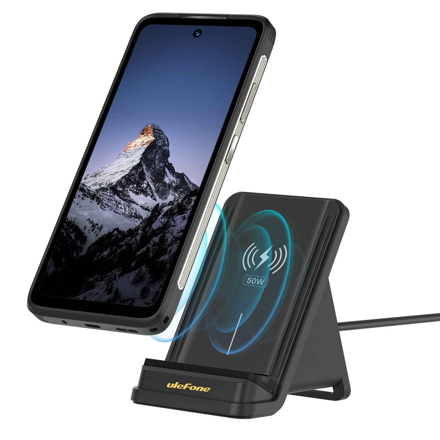 Uniqbuy For Ulefone WCS01 50W Air-cooled Wireless Charger Stand(Black)