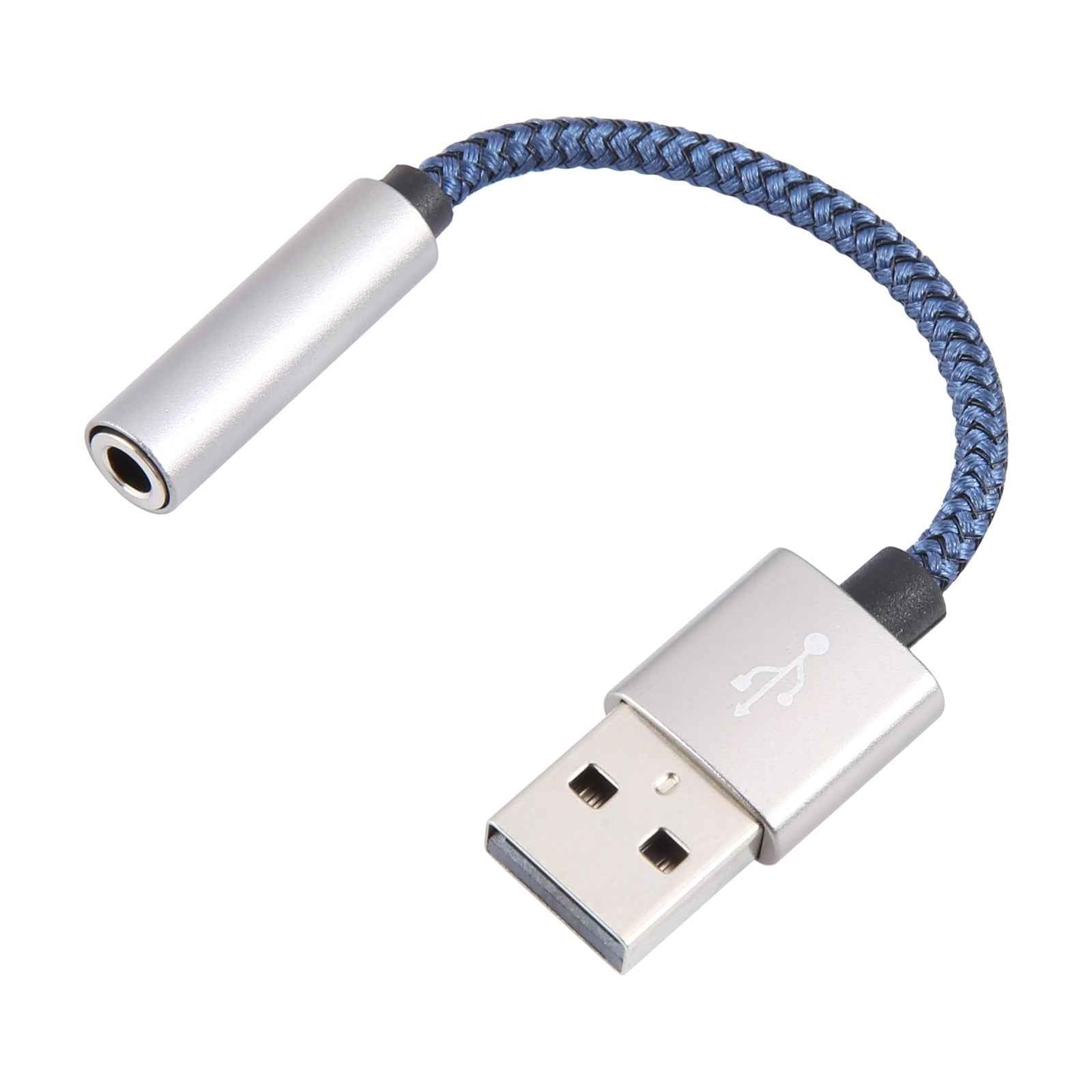Uniqbuy For USB Male to 3.5mm Female Weave Texture Audio Adapter(Blue)