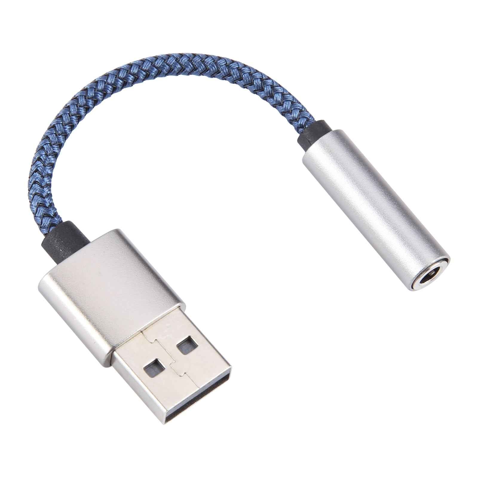 Uniqbuy For USB Male to 3.5mm Female Weave Texture Audio Adapter(Blue)