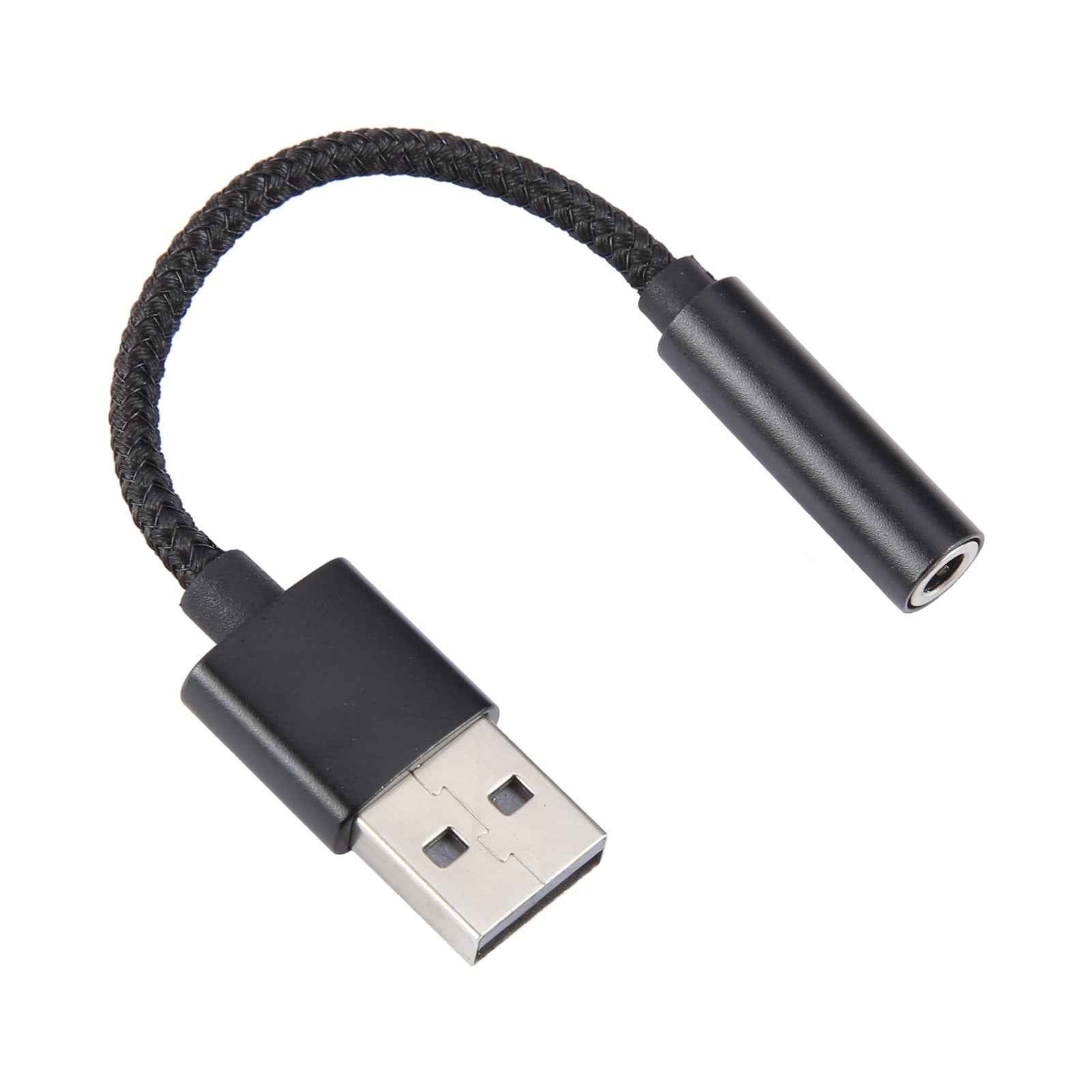 Uniqbuy For USB Male to 3.5mm Female Weave Texture Audio Adapter(Black)
