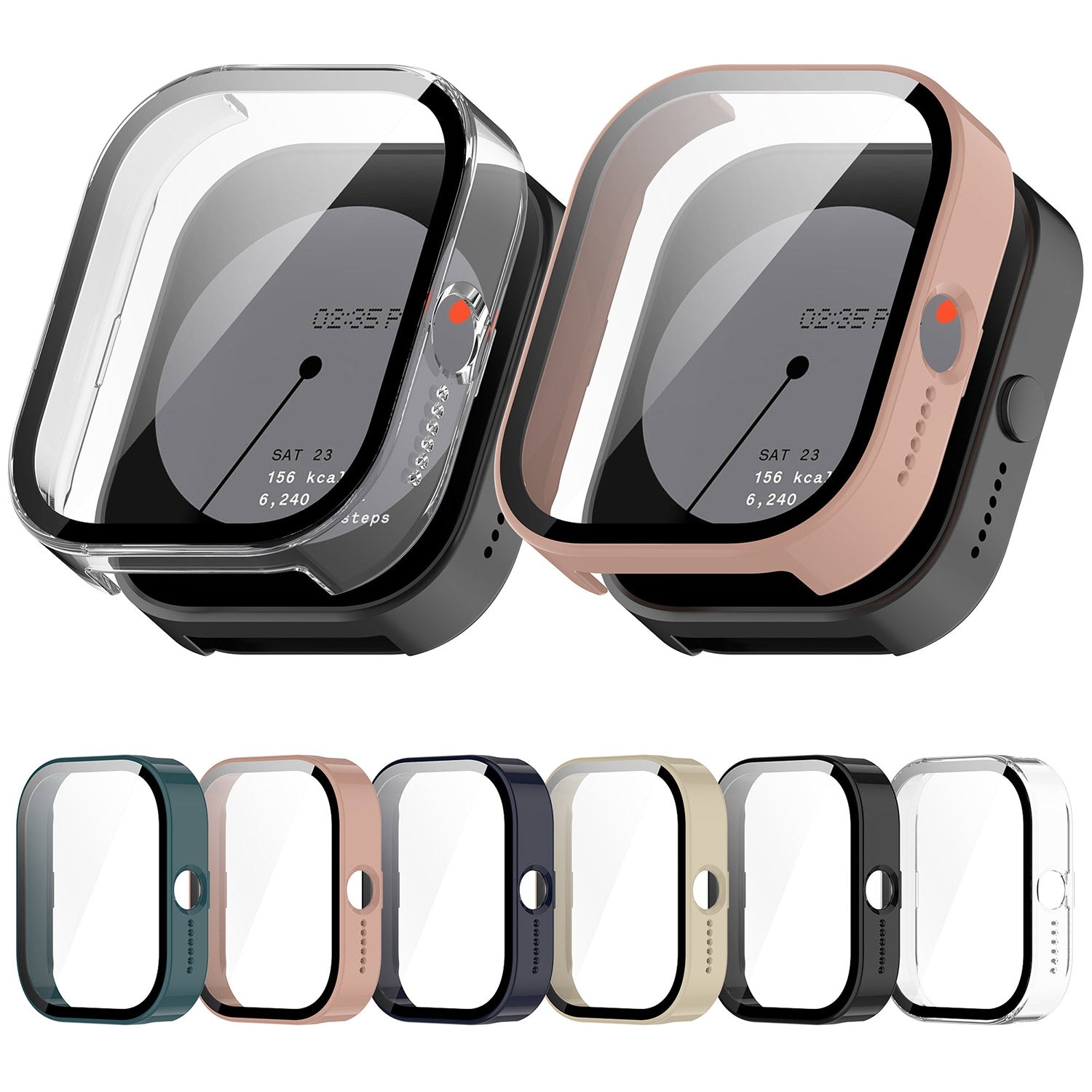 For CMF Watch Pro D395 PC + Tempered Film Integrated Watch Protective Case(Black)