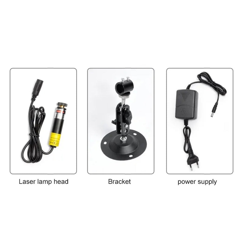 20mw Cross Red Light Adjustable Infrared Laser Positioning LED Work Light with Holder(US Plug)