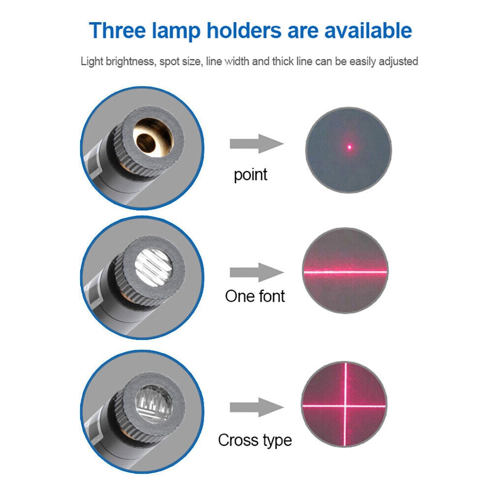 20mw Cross Red Light Adjustable Infrared Laser Positioning LED Work Light with Holder(US Plug)