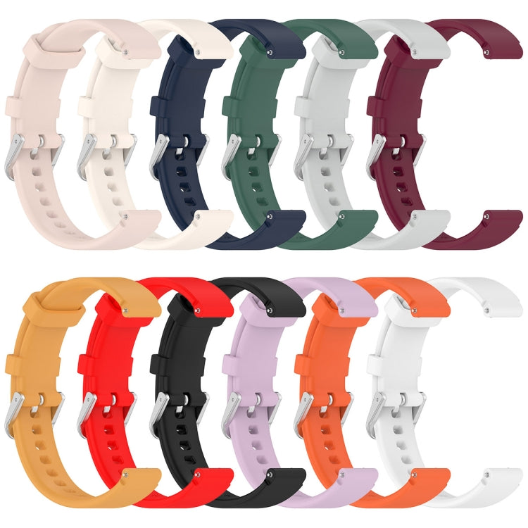 Universal Solid Color Silver Buckle Silicone Watch Band