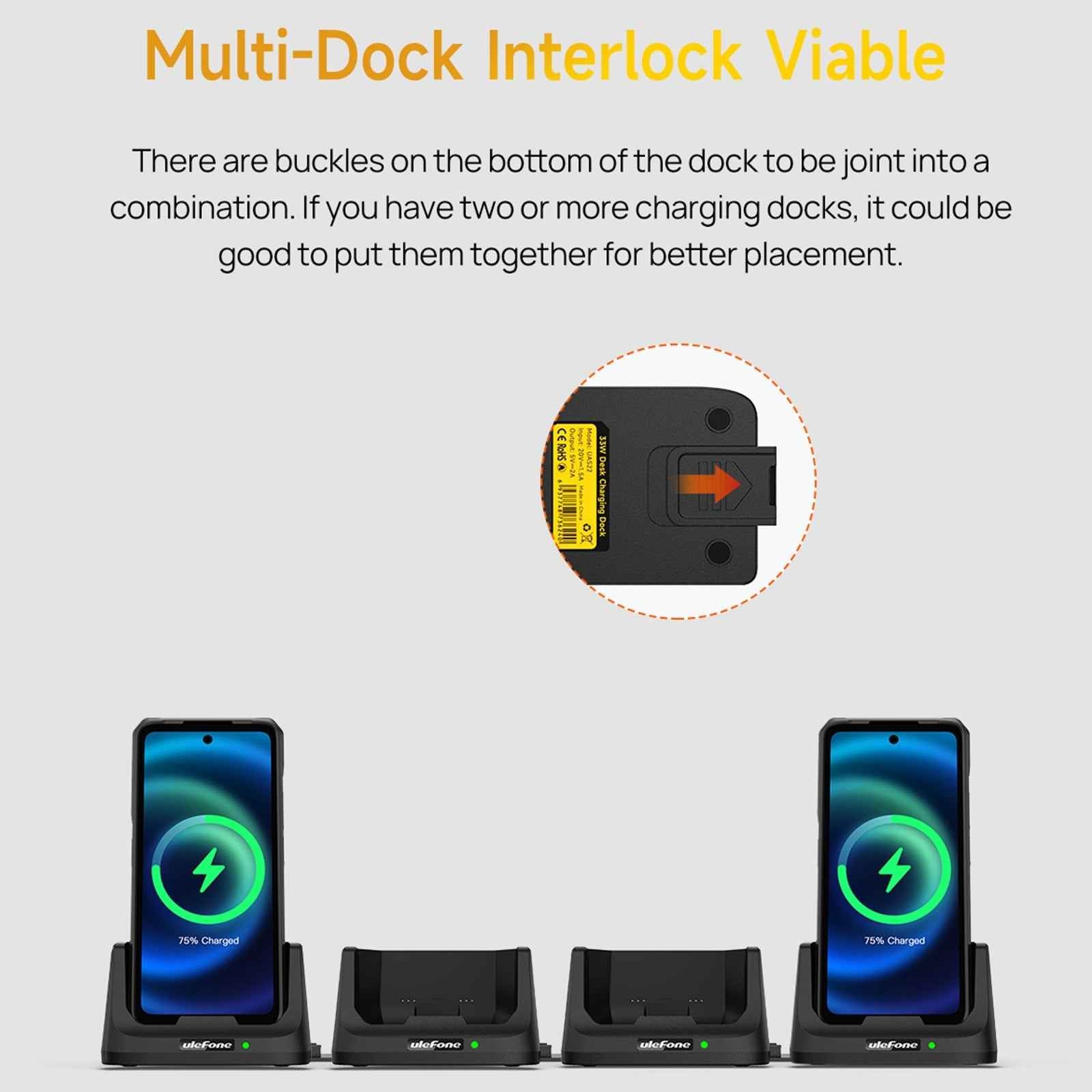 Uniqbuy For Ulefone UAS22 33W Desk Charging Dock For Armor 26 Ultra