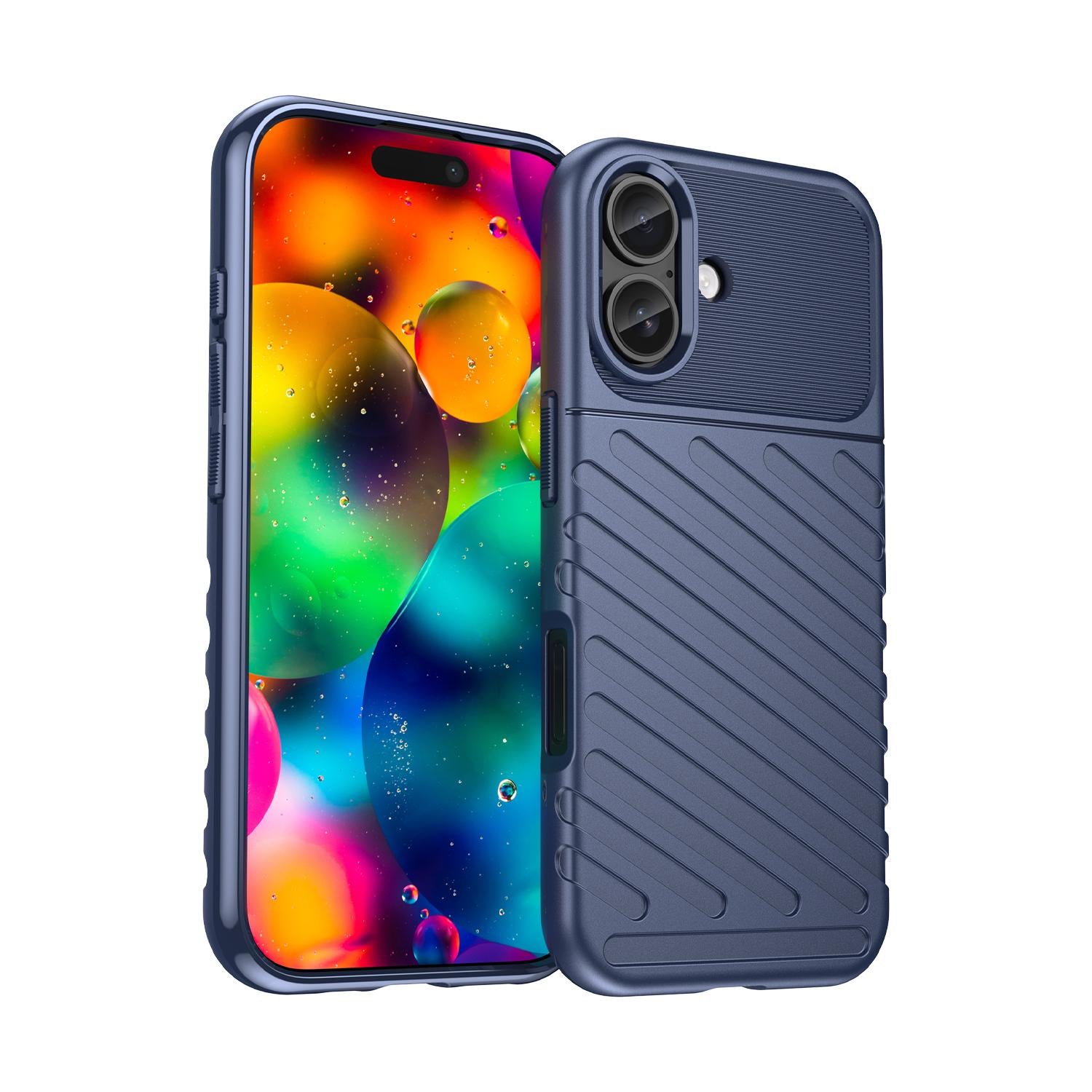 Compatible with iPhone 18 Thunderbolt Shockproof Soft TPU Phone Case - Blue