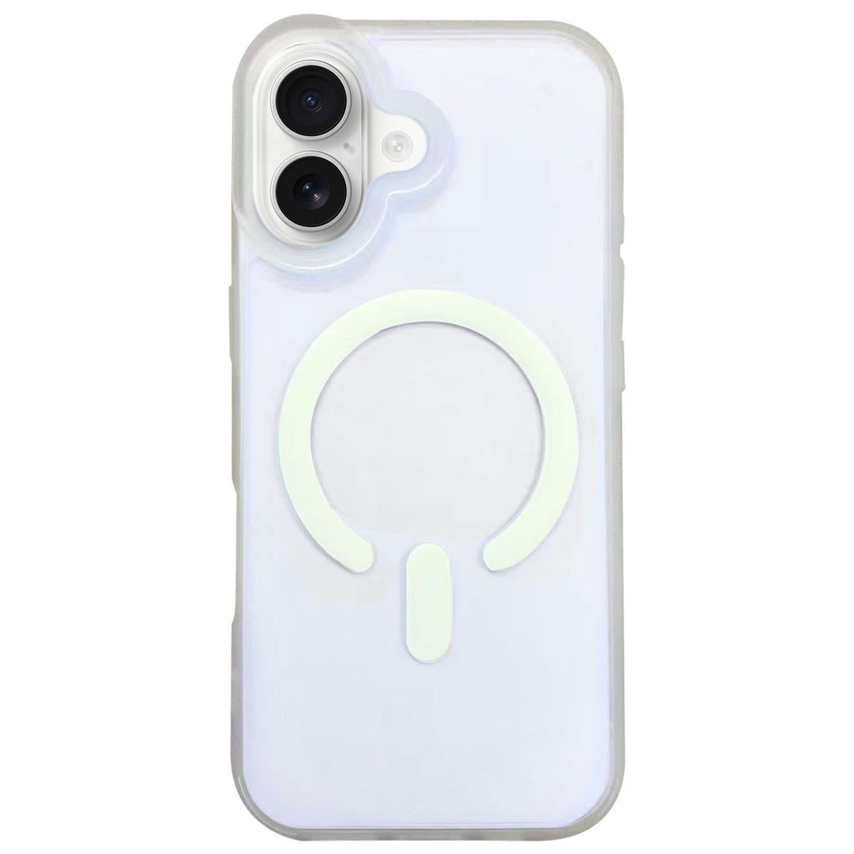 Compatible with iPhone 18 Dual-Side Frosted MagSafe Clear Phone Case - White