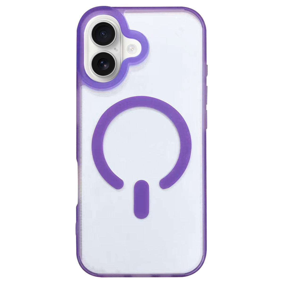 Compatible with iPhone 18 Dual-Side Frosted MagSafe Clear Phone Case - Purple