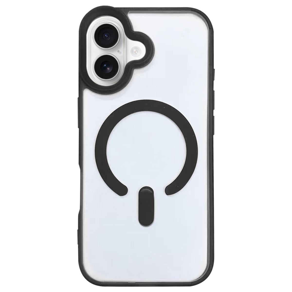 Compatible with iPhone 18 Dual-Side Frosted MagSafe Clear Phone Case - Black