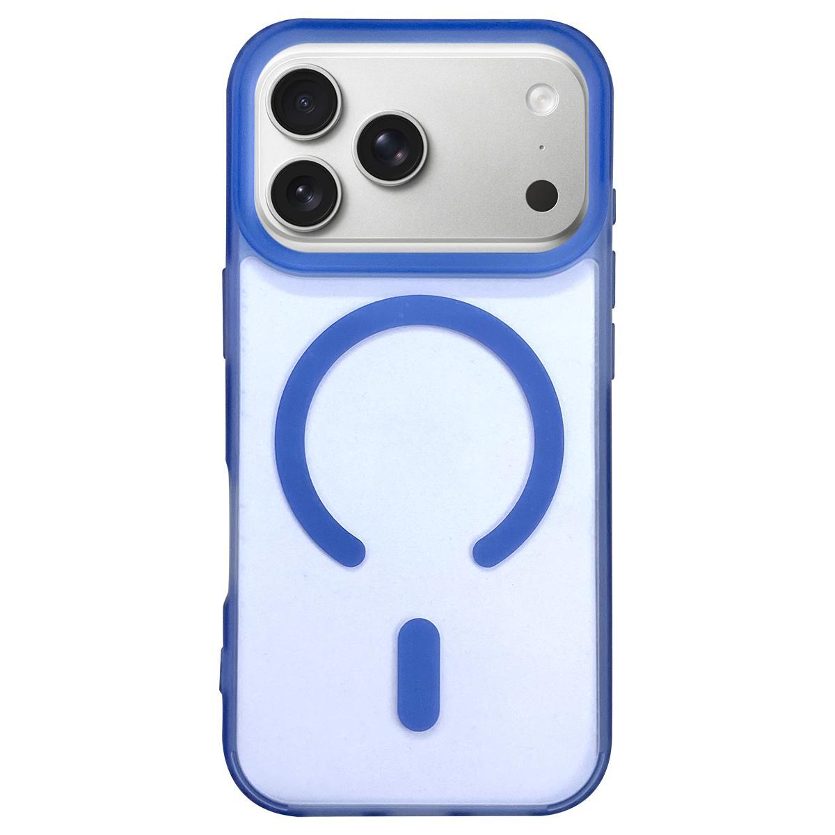 Compatible with iPhone 18 Pro Dual-Side Frosted MagSafe Clear Phone Case - Blue