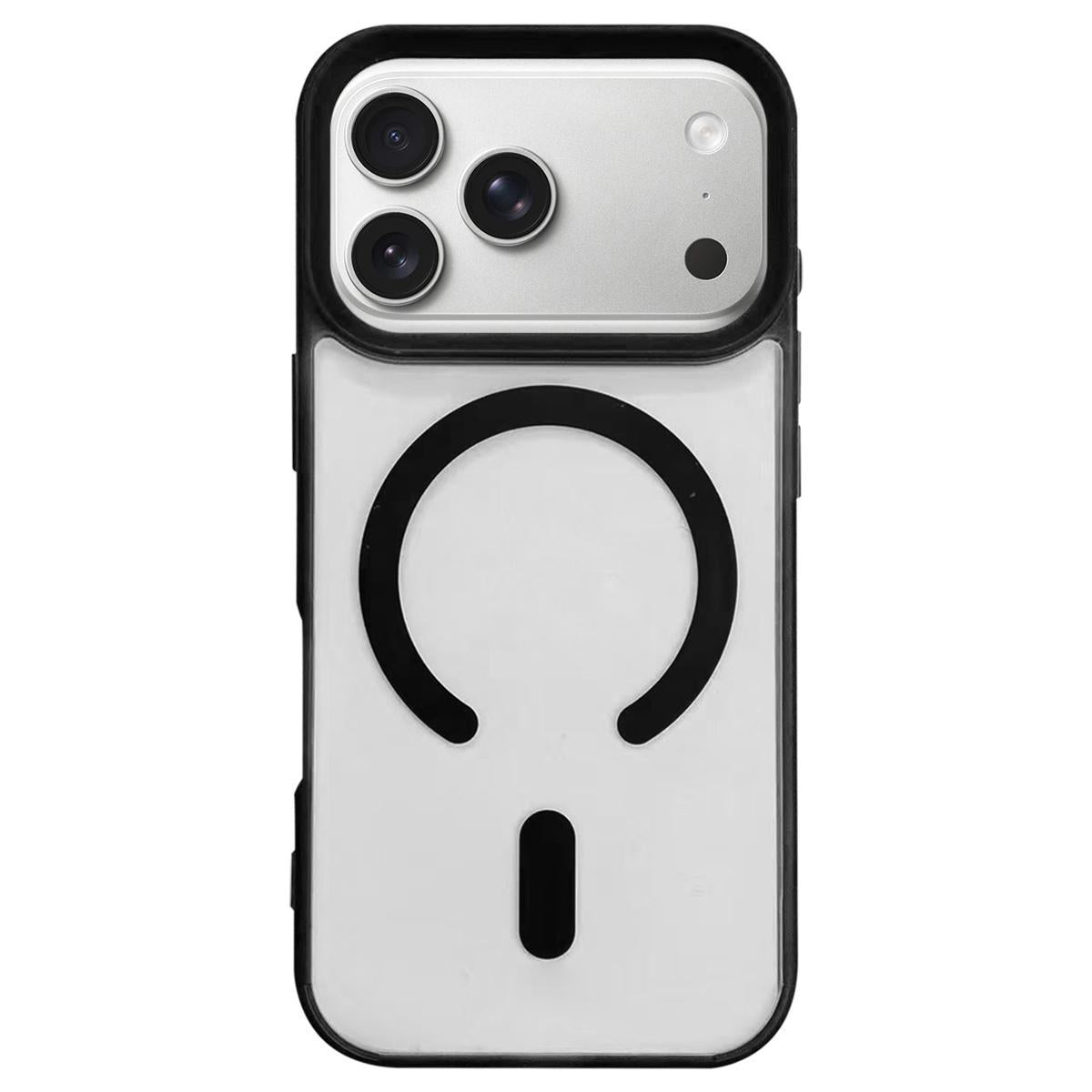 Compatible with iPhone 18 Pro Dual-Side Frosted MagSafe Clear Phone Case - Black