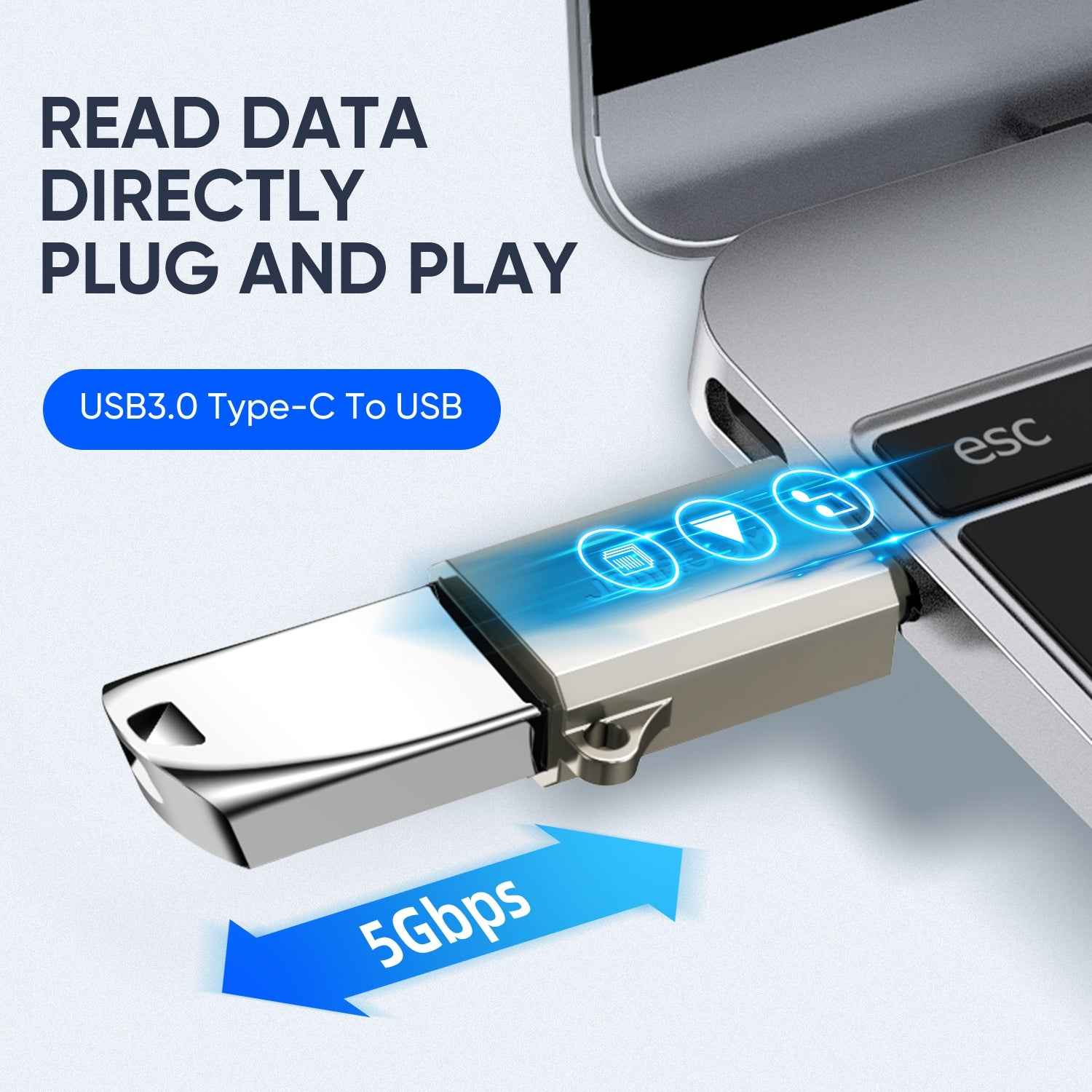Uniqbuy For JOYROOM S-H151 Upgraded Version USB-C / Type-C Male c 3.0 Female OTG Adapter(Pearl Nickel)