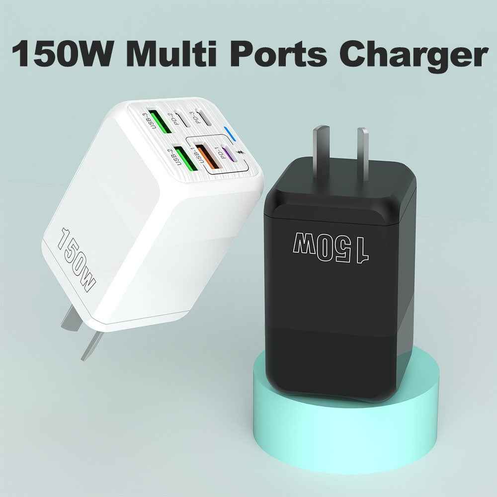 Uniqbuy For 150W 3 x USB + 3 x USB-C / Type-C Multi-port Fast Charger, EU Plug(White)