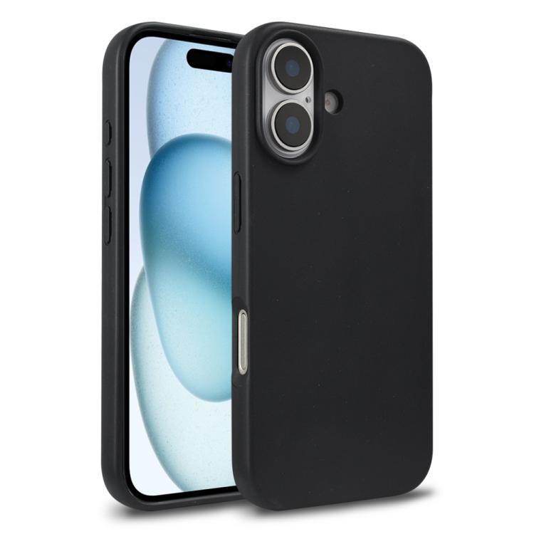 Compatible with iPhone 18 Wheat Straw TPU Phone Case - Black