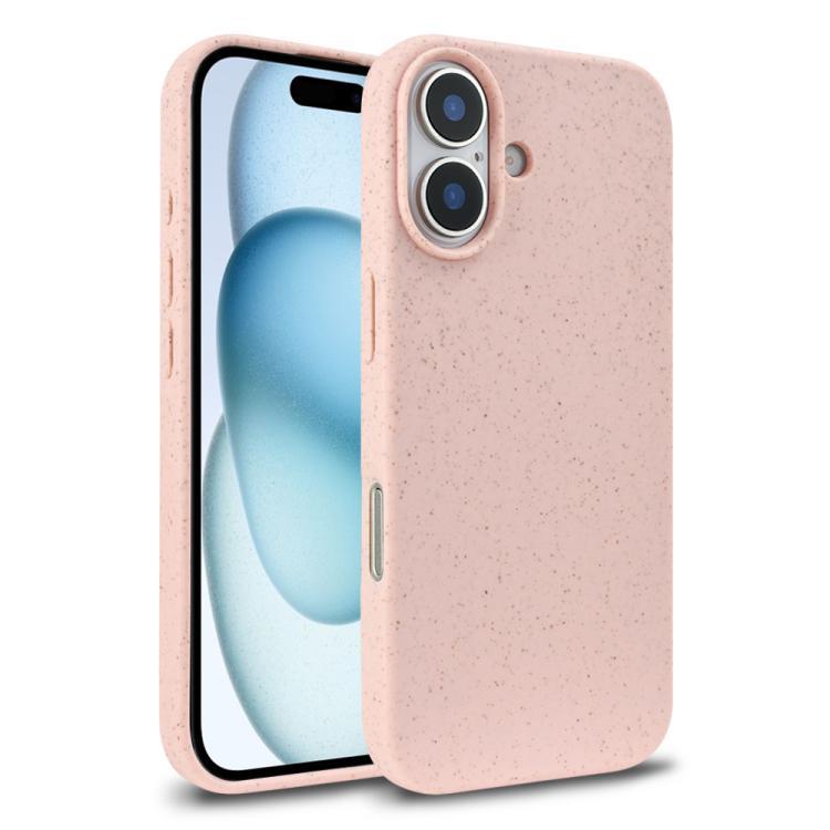 Compatible with iPhone 18 Wheat Straw TPU Phone Case - Pink