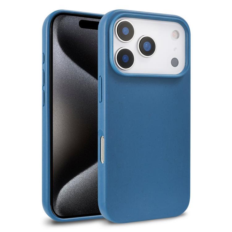 Compatible with iPhone 18 Pro Wheat Straw TPU Phone Case - Blue