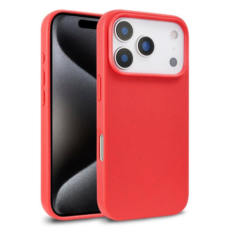 Compatible with iPhone 18 Pro Wheat Straw TPU Phone Case - Red