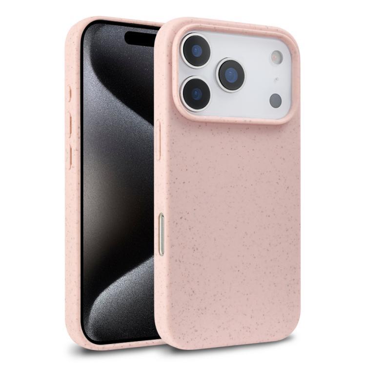 Compatible with iPhone 18 Pro Wheat Straw TPU Phone Case - Pink