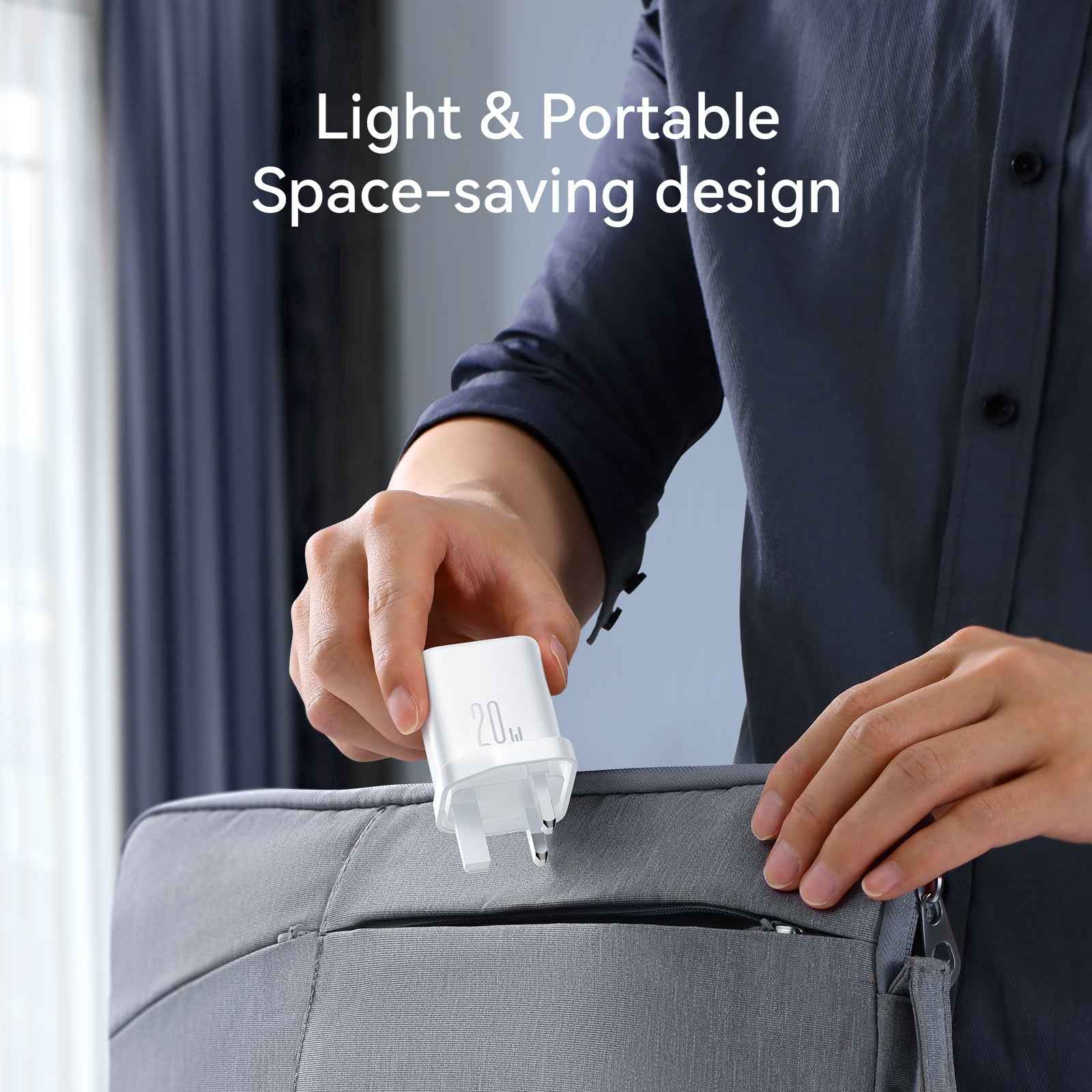 Uniqbuy For JOYROOM JR-TCF20 PD20W Type-C Port Charger Kit with Type-C to Type-C Cable, Plug:UK Plug(White)
