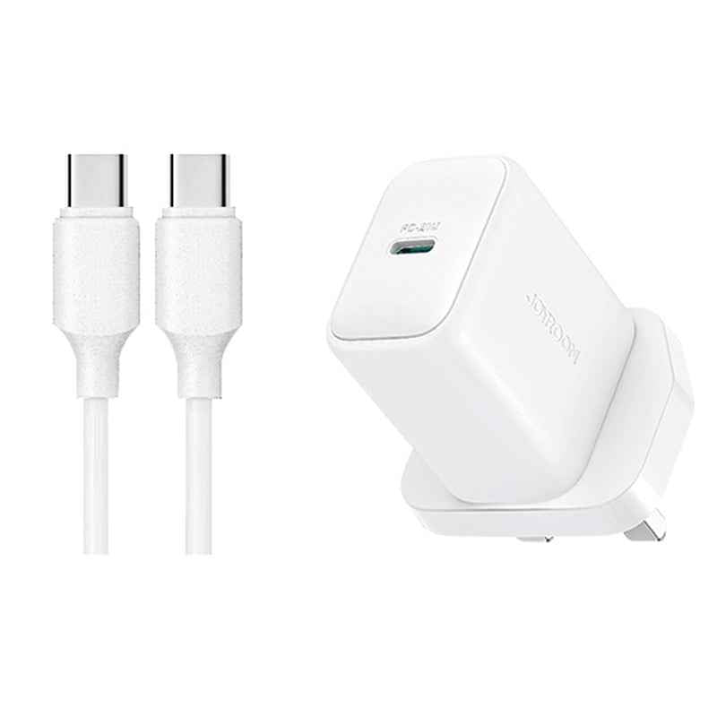 Uniqbuy For JOYROOM JR-TCF20 PD20W Type-C Port Charger Kit with Type-C to Type-C Cable, Plug:UK Plug(White)