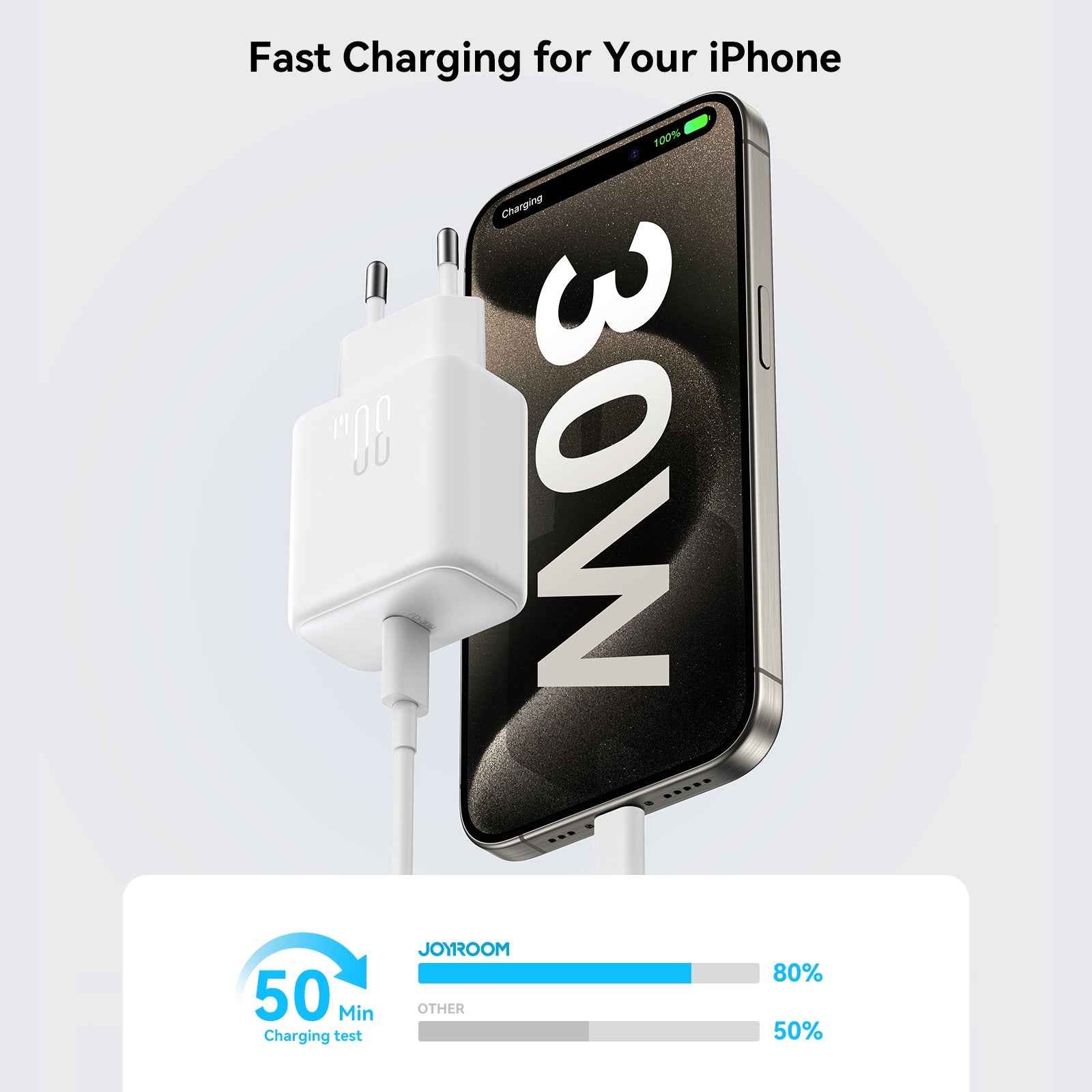 Uniqbuy For JOYROOM JR-TCF24 30W USB-C / Type-C Fast Charger, Specification:EU Plug(White)