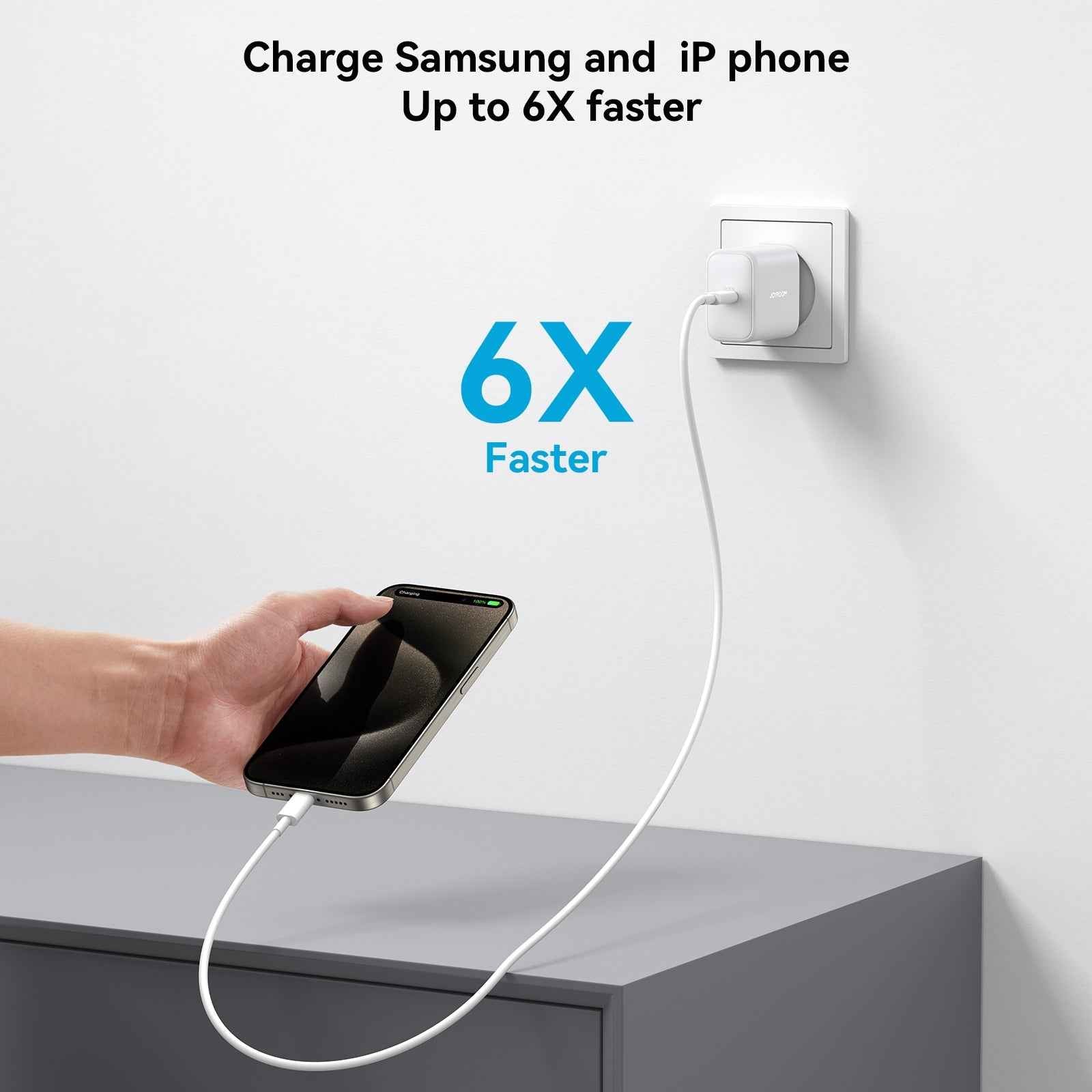 Uniqbuy For JOYROOM JR-TCF24 30W USB-C / Type-C Fast Charger, Specification:EU Plug(White)