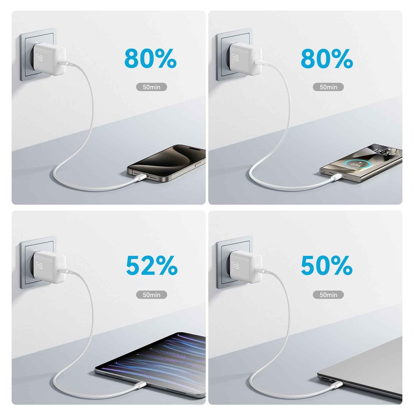 Uniqbuy For JOYROOM JR-TCF24 30W USB-C / Type-C Fast Charger, Specification:EU Plug(White)