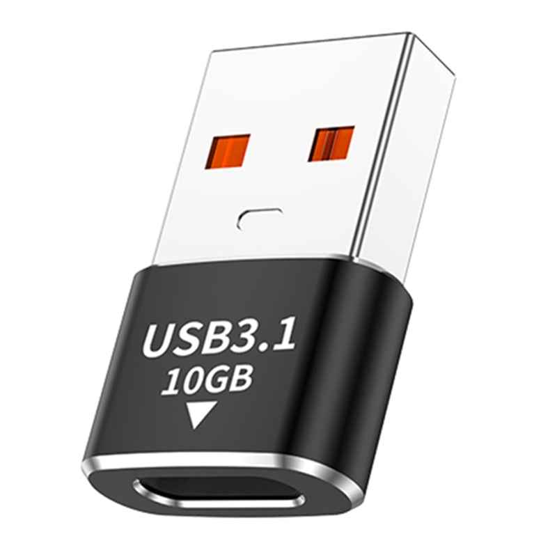 Uniqbuy For 120W 10Gbps USB3.1 Male to USB-C / Type-C Female OTG Mini Adapter(Black)